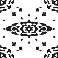 A black and white pattern with a flower design vector