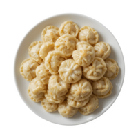 Realistic Dumplings Heap Top-Down Food Image on Transparent Background png
