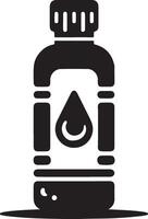 a bottle of liquid with a drop of liquid inside vector