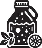 a jar of lemonade with a lemon slice and a leaf vector