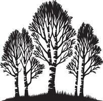 silhouette of trees in the forest vector