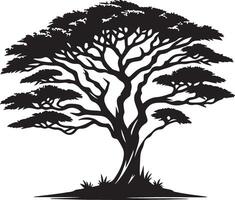 illustration of a tree with leaves and branches vector