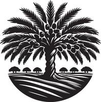 a palm tree with fruit in the middle of it vector