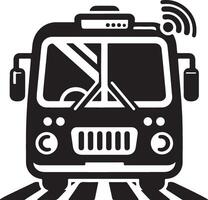a bus with wifi icon on it vector