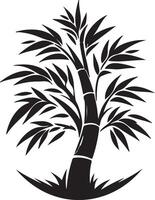 a bamboo tree with leaves and branches vector