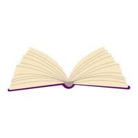 The book is open to a page with a purple border vector