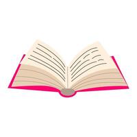 A book is open to a page with a pink cover. The book is titled The Art of Reading vector