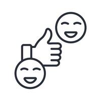 satisfied line icon vector