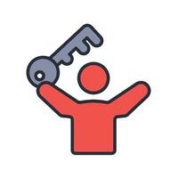 key of success icon colours abstract vector