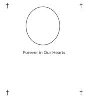 funeral card Decorative Religious Frame Corners, Gentle Leaf Accents, and Clear Space for Prayerful Message and Photo vector