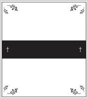 Eternal Memory Funeral Invitation Card Featuring Subtle Religious Background, Graceful Frame Edges, Gentle Leaves, and Space for Spiritual Tribute Text and Photo vector
