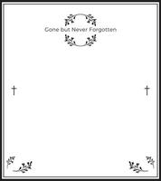 Faith-Filled Funeral Invitation Card with Light Divine Background, Cross-Framed Borders, Botanical Accents, and Clear Sections for Memory, Prayer, and Photo of Loved One vector
