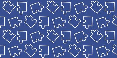 Puzzle pieces create a colorful pattern on a blue background for creative inspiration vector