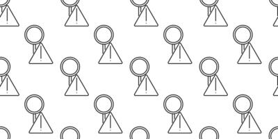 Geometric pattern of triangles, circles, and exclamation marks on a white background vector