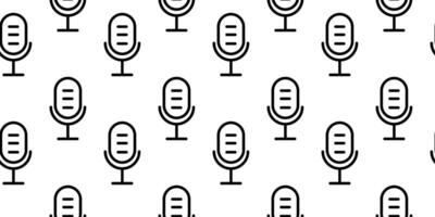 Patterns of microphones on a white background create a unique design aesthetic vector