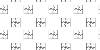 Puzzle pieces arranged in a repetitive pattern on a white background vector