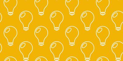 Yellow background with white light bulb illustrations creating a cheerful atmosphere vector