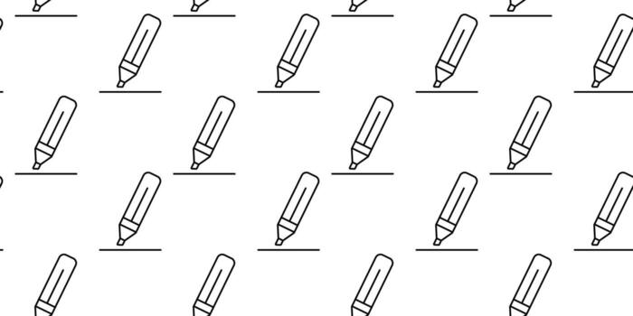 Simple outline pattern of pencils on a white background for creative design projects vector