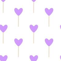 Purple heart decorations arranged on a white background create a charming pattern vector