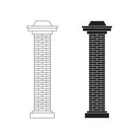 pillar brick icon set isolated on white background vector