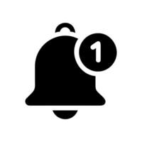 Notification bell icon with a number indicator vector