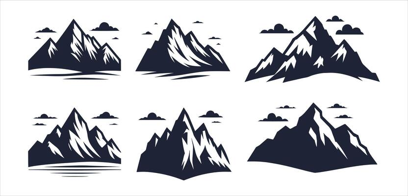Rocky Mountains Icon Pack High-Quality Mountain Silhouettes, Logos