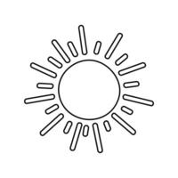 Bright sun icon with rays shining, perfect for summer themes or weather illustrations vector