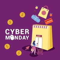 Cyber Monday Marketing Visual, Digital Retail and E Commerce Event vector