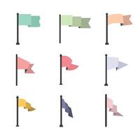 Flat Flags Collection, Soft Color Palette for Design Projects vector