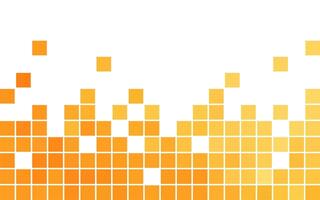Mosaic orange pixel background with copy space. Scattered matrix pattern for background, backdrop, banner, flyer, cover, and graphic design. Simple futuristic techno pattern. vector