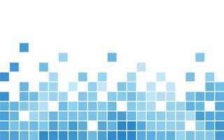 Mosaic blue pixel background with copy space. Scattered matrix pattern for background, backdrop, banner, flyer, cover, and graphic design. Simple futuristic techno pattern. vector