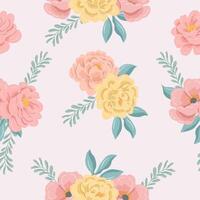 Elegant Floral Seamless Pattern with Rose and Anemone vector