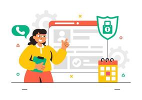 Information Technology and Cybersecurity Consulting Illustration with Ethical Hacking vector