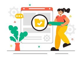 Illustration of Security Consulting with Ethical Hackers and Cybersecurity Development vector