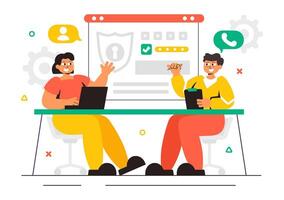 Illustration of Cybersecurity Consulting and Ethical Hacking in Information Technology vector