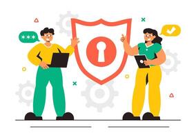 Security Consulting and Penetration Testing Illustration in Cybersecurity Industry vector