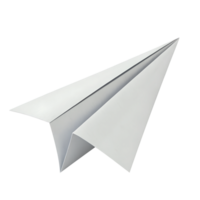 3d icon illustration of A paper airplane, representing sending messages, Icon, isolated on a transparent background png
