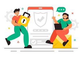 Security Consulting Illustration Featuring Ethical Hackers and Penetration Testing vector