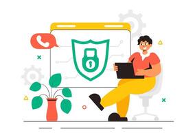 Cybersecurity Consulting Illustration with Ethical Hackers and System Testing vector