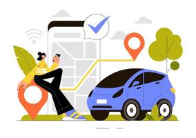Vehicle Tracking and Smart Logistics Illustration with Product Loading and Digital Monitoring vector