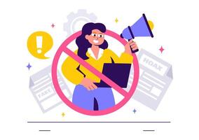 Myth-Busting and Fact-Checking Illustration for News Verification vector