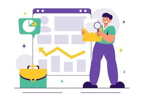 Corporate Analysis and Investigation Art Featuring Research and Data Search vector