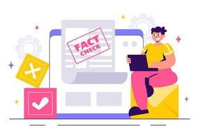 Myths vs. Facts Illustration for News Verification and Evidence Checking vector