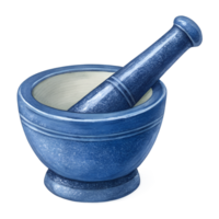 Illustration of A mortar and pestle with a textured surface., isolated on a transparent background png
