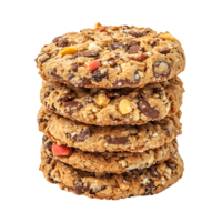 a Stack of Chocolate Chip and Nut Cookies for Bakery and Snack Branding png