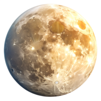 3d of a full moon, isolated on a transparent background png