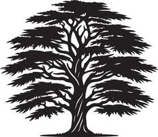 The black and white illustration of a tree vector