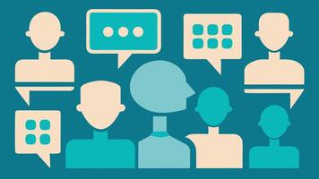 collection of flat dialogue box icons with different angles and orientations in single-color UI design style. vector