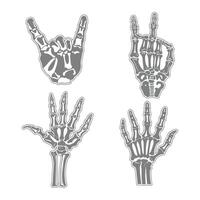 Collection of skeleton hand gestures set vector