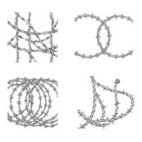 Barbed Wire Designs Security, Danger, and Industrial Concepts vector